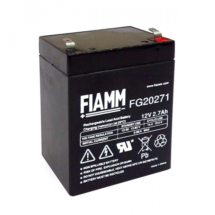 Batteria FIAMM 12V 2,7 Ah FG20271 VRLA AGM ermetica