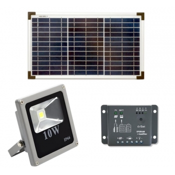 KIT Fotovoltaico da 20W + Faro LED 10W + Regolatore Crepuscolare