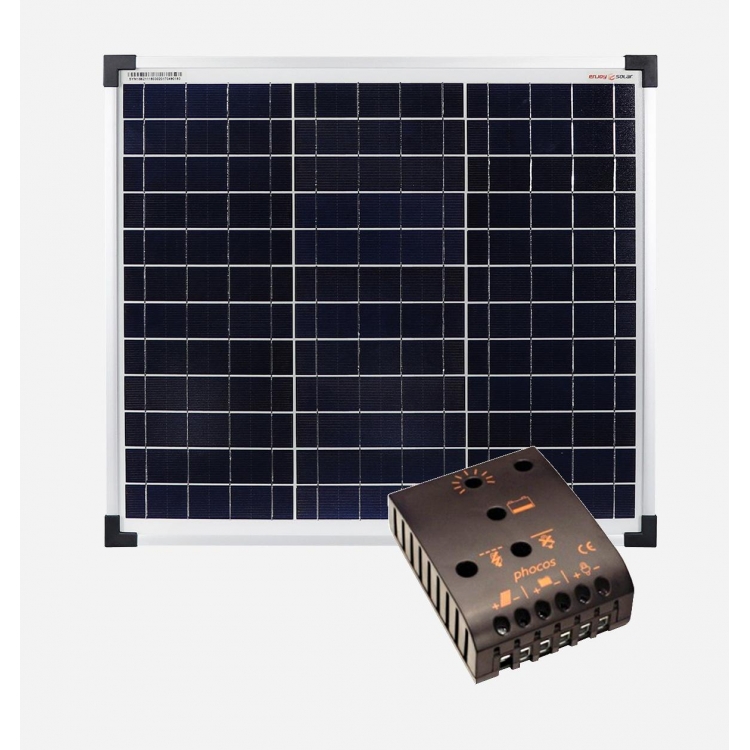 KIT Pannello Fotovoltaico 30W + Regolatore di Carica 5A Camper Baita