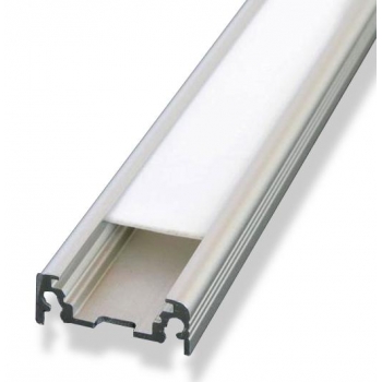 Profilo Alluminio per Strisce LED 1m + Copertura Opalino