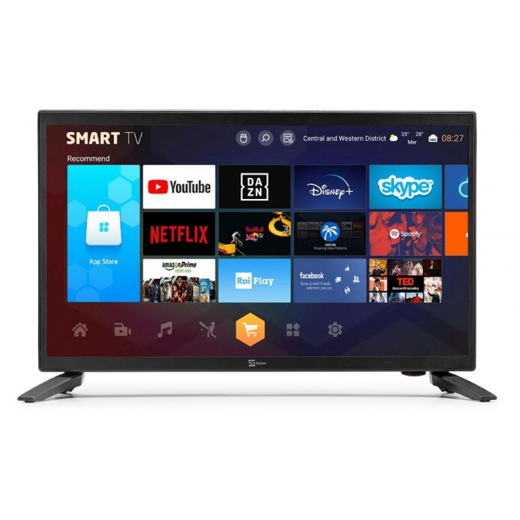 Televisor Smart TV de 22 pulgadas, con adaptador de 12v y 230v