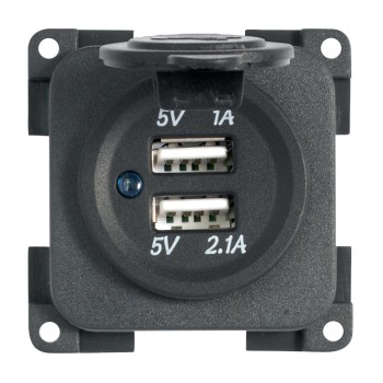 3 - 2 USB Power Socket Flush Mount 12V for Camper Car CBE MP2USB