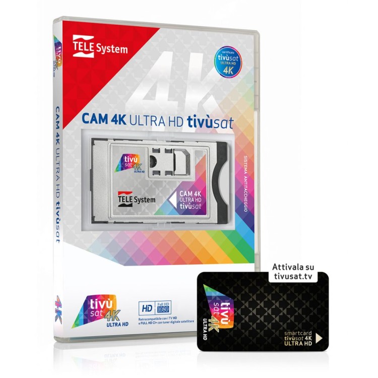 3 - TéléSystème CAM TVSAT 4K + Carte à puce TivuSAT CI+ TV SAT pour décodeur