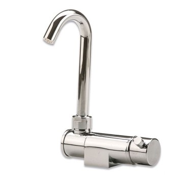 3 - Short Mixer Tap with Oversized Spout in Brass Single Lever Right Side