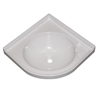 3 - Sink Corner Sink for Camper 418x418x130 mm White