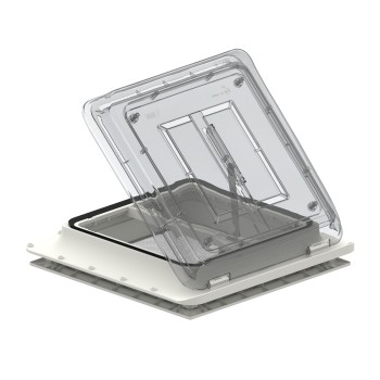 3 - Obl Vent Fiamma Crystal Interior Neutral White with Mosquito Net for Camper Van Caravan