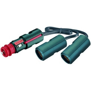 1 - Adaptador de plugue universal de 12 V para 2 soquetes de campista tipo CBE R418-2 de isqueiro de 12 V