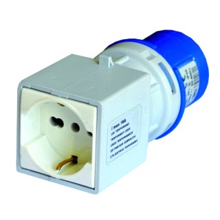 1 - Adapter from CEE Blue Plug to Schuko Socket CBE R426-B for Camper Caravan