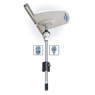 1 - Antena de TV Teleco Teleplus X2/165 Camper Roof + Pólo + Amplificador