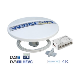 1 - Antenna TV Tetto Camper Teleco Weekend Super Omnidirezionale Amplificatore Cavo
