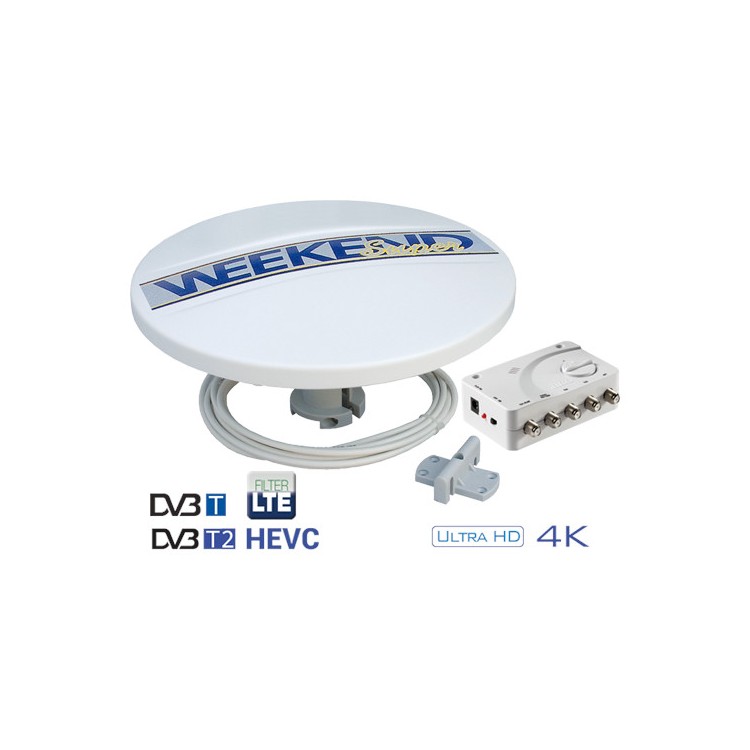 1 - Antena de TV Roof Camper Teleco Weekend Cabo Amplificador Super Omnidirecional