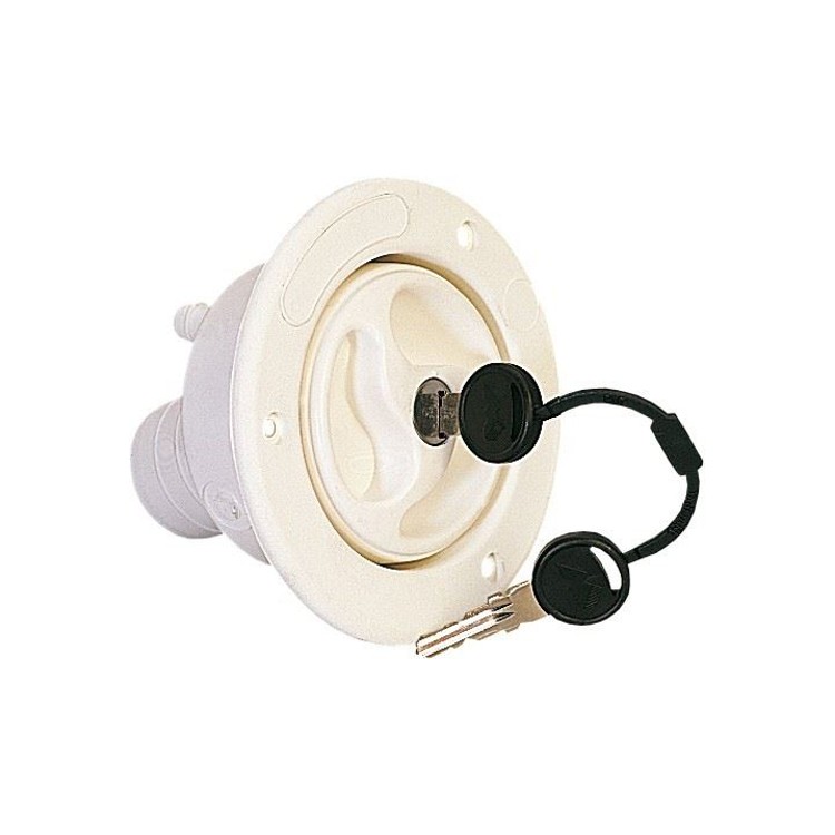 1 - Goulotte de Remplissage d'Eau Camper avec Bouchon Blanc + Clé