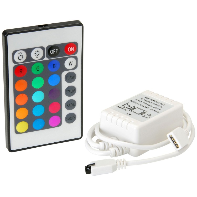 1 - RGB-Controller 12 VDC 6 A Fernbedienung 24 Tasten VT-2401 SKU-3304