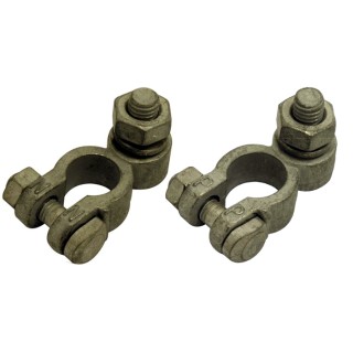 1 - Pair of Battery Terminals Positive and Negative Pole Different Diameter
