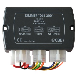 1 - Variador dimmer CBE DLS-200 8 canais 200W para luzes LED halógenas para campistas