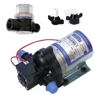 1 - KIT Pompa 12V Acqua Camper Shurflo Trail King 7 30PSI 7L + Filtro