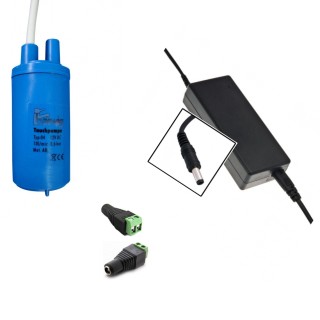 1 - KIT Pompa Acqua ad Immersione 12V 10 l/min + Alimentatore