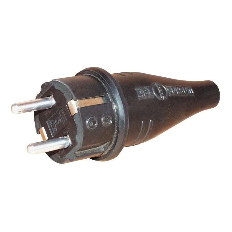 1 - 220V CBE R441 Rubber Shuko Flying Plug for Camper