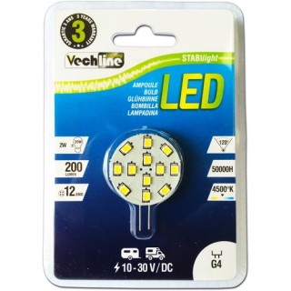 1 - Bombilla Lámpara 12V 24V G4 12 LED 260 LM Luz Natural para Camper
