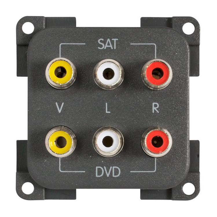 1 - Modulo 6 Prese RCA CBE MPRCA6 Auto Camper Barca Baita