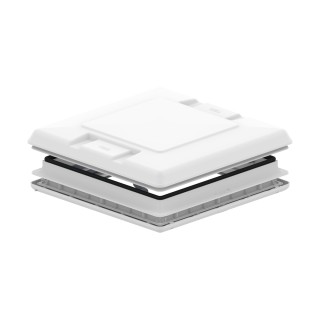 1 - Obl Vent 50 Fiamma 50x50 Blanco Opaco y Mosquitera para Furgoneta Camper
