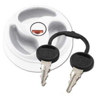 1 - Tappo Bianco a Tre Razze per Serbatoio Acqua o Carburante Camper