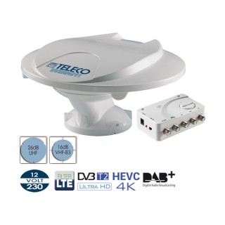 1 - Teleco Wing 11 Camper Dak TV Antenne + Versterker + 5m Kabel