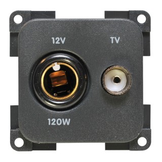 1 - Soquete 12V Diâmetro 12 + CBE MP12TV Tomada TV Camper Boat