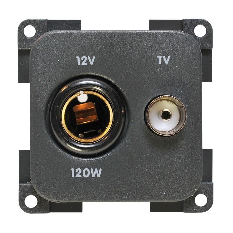 1 - 12V-Steckdose Durchmesser 12 + CBE MP12TV TV-Steckdose für Wohnmobil, Boot