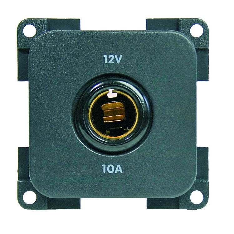 1 - Prise 12V Diamètre12 CBE MP12 Gris Camping-Car Bateau