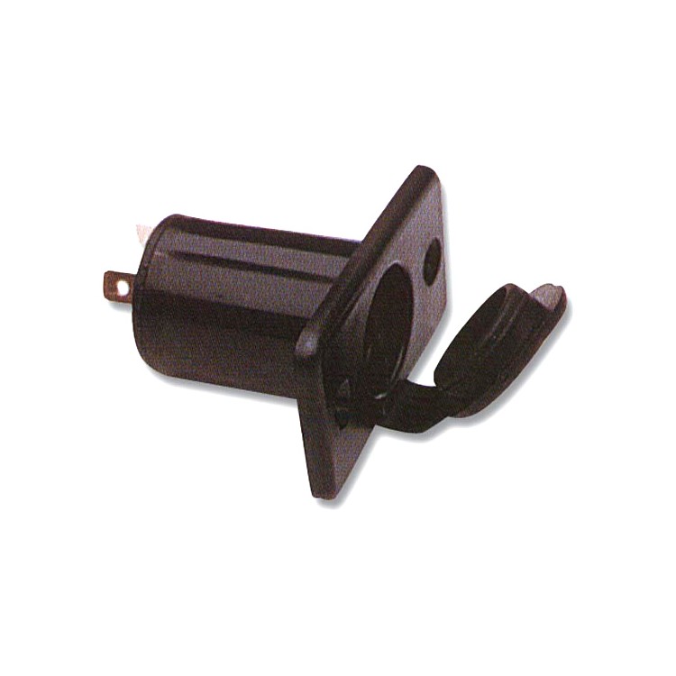 1 - Soquete de isqueiro embutido de 12V para barco campista com tampa de borracha