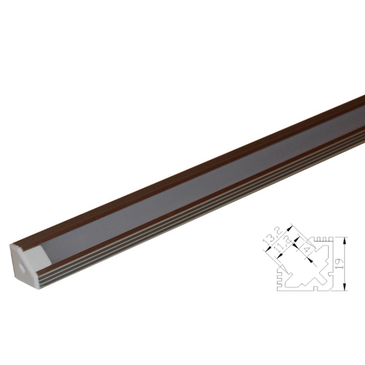 1 - Corner Aluminum Profile for LED Bars and Strips 1m with Cover