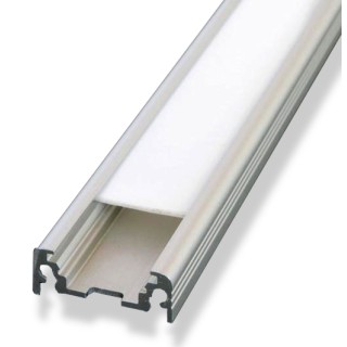 1 - Perfil de Aluminio para Tiras LED 1m + Tapa Opal