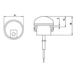 2 - PL 30b Luce Ingombro Anteriore a LED LED ø 30 mm Camper