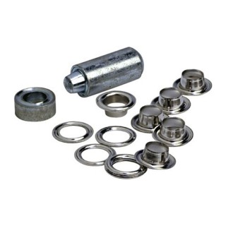 1 - KIT 25 Ilhós para Toldos ou Ventosas Camper com Ferramenta de Inserção