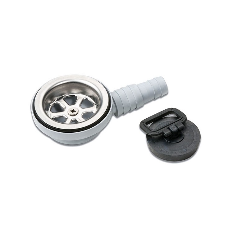 1 - Dreno para pia de cozinha Camper 90 x tubo 20 25 mm com tampa