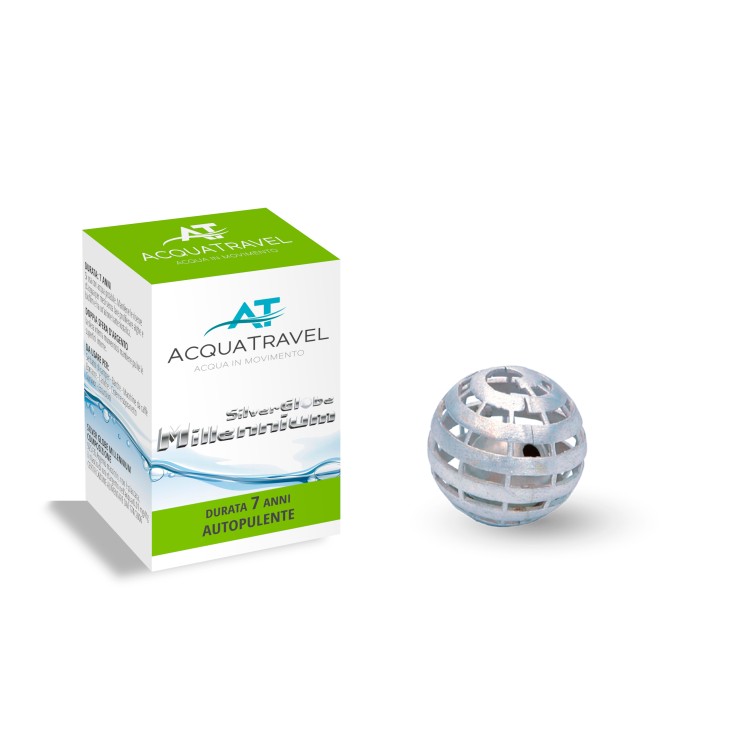 1 - Sfera Argento Silver Globe Millennium AcquaTravel Antibatterica Serbatoio Camper