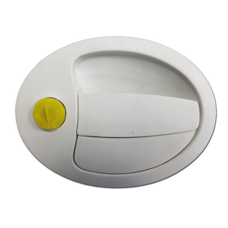 1 - White Oval Locker Lock FAP with Internal Lock Camper
