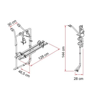 2 - Fiamma Carry-Bike VW T5 D and T6 D Black Bike Rack