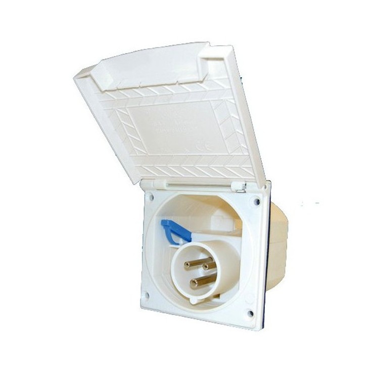 1 - Enchufe Estanco Externo 230V CEE 10 x 10 para Autocaravanas y Caravanas