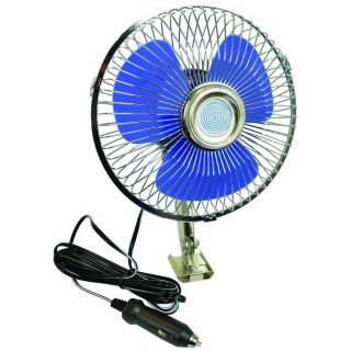 2 - Ventilatore 12V CarPoint Oscillante in Metallo per Camper e Barca Staffa Fissa