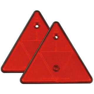 1 - Coppia Catarifrangente Triangolo Rosso Caravan Rimorchio Carrello