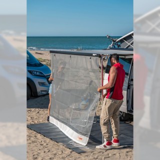 2 - Fiamma Sun View XL 300 Veranda Parasole Privacy Traforata Tendalino Camper 3m