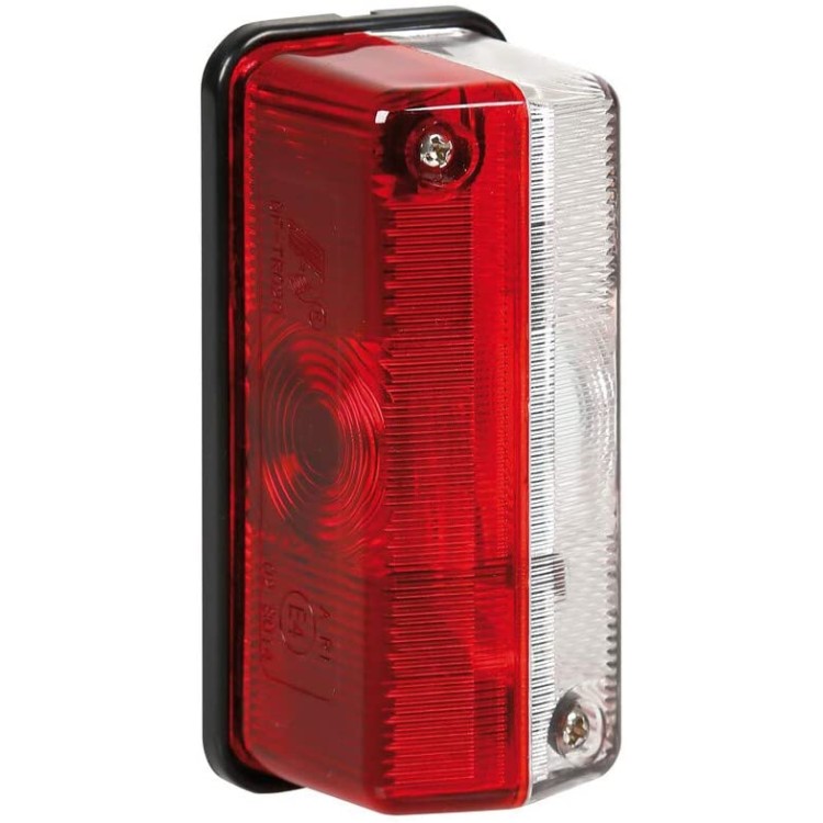 1 - Luce Ingombro Posteriore Bianco Rosso con Viti per Camper Caravan Camion