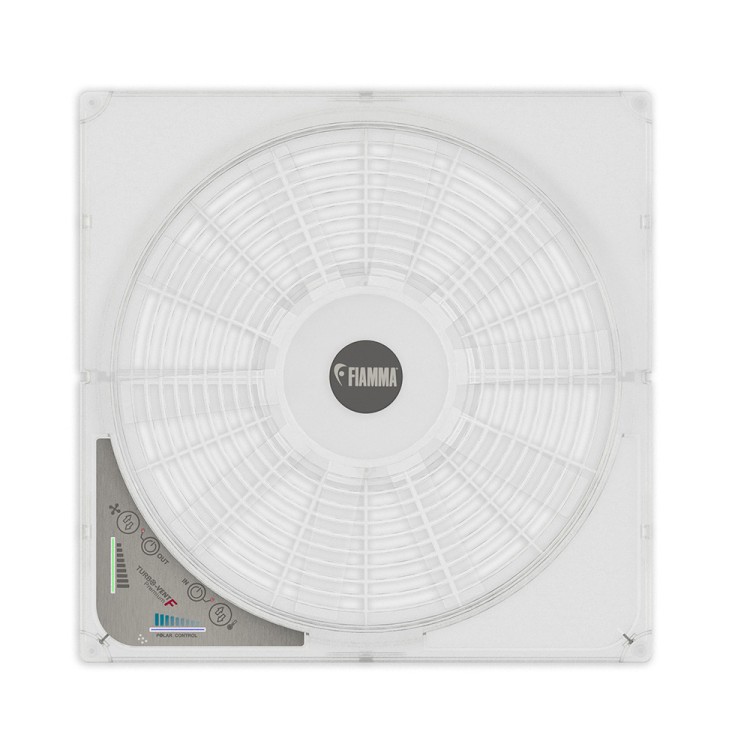 1 - Fan KIT met Turbo-Vent F Premium White Flame thermostaat voor camper caravan