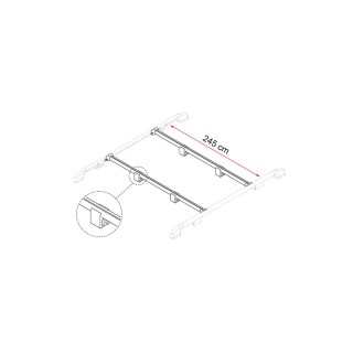 2 - Rack de teto Rack de teto perpendicular Fiamma Fixing-Bar Rail Camper