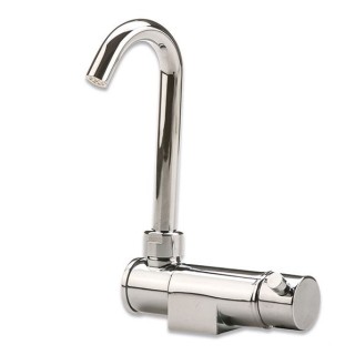 1 - Short Mixer Tap with Oversized Spout in Brass Single Lever Right Side