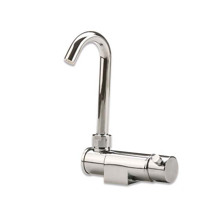 1 - Short Mixer Tap with Oversized Spout in Brass Single Lever Right Side