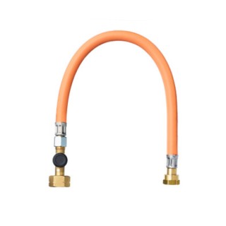 1 - High Pressure GAS Flexible Hose with Anti-Break Protection Camper 400mm for Cylinders Italian Connection