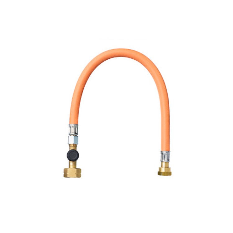 1 - High Pressure GAS Flexible Hose with Anti-Break Protection Camper 400mm for Cylinders Italian Connection